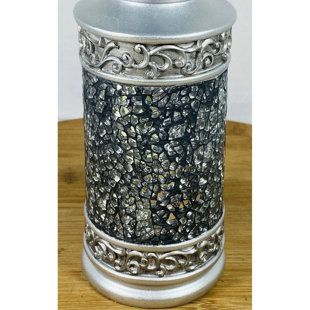 BEBE Silver Mosaic Soap Dispenser 8”